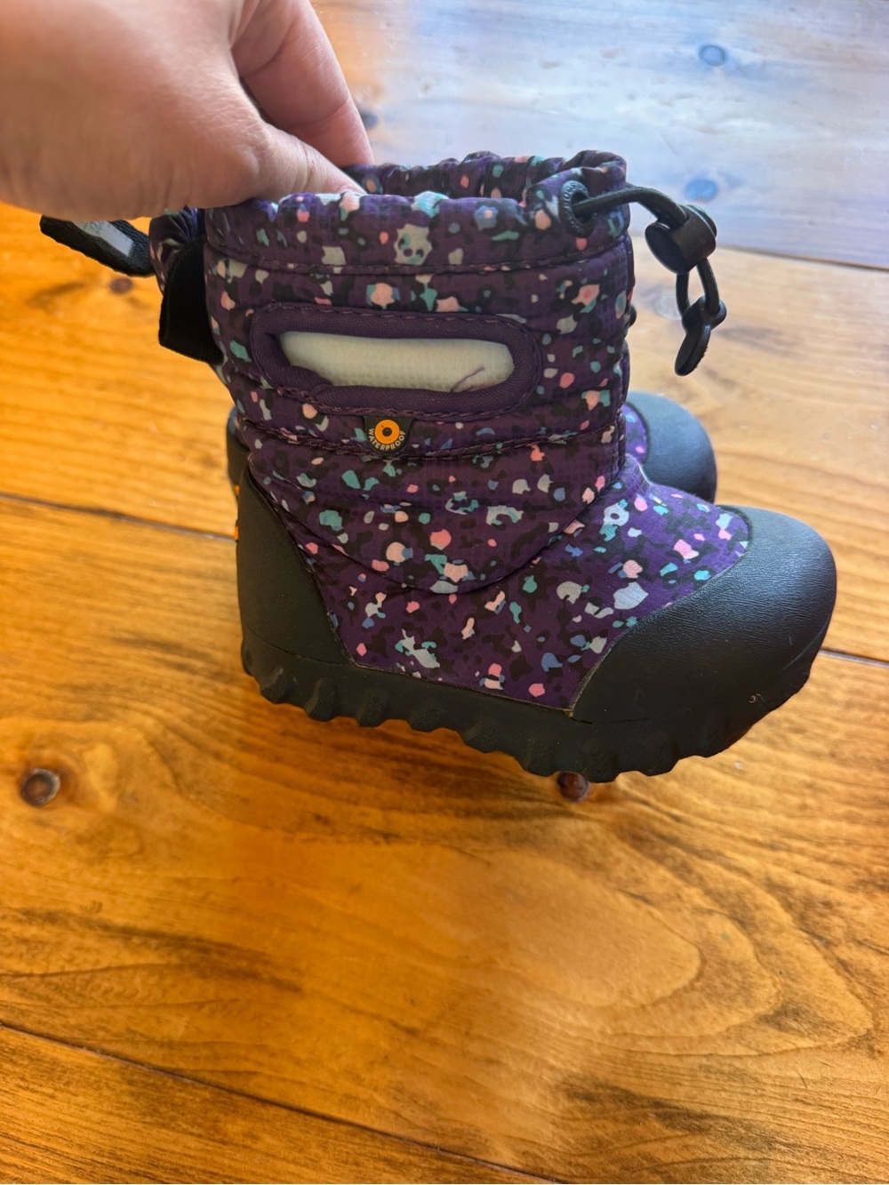 Bogs Kids Purple Confetti Waterproof Snow Boots
